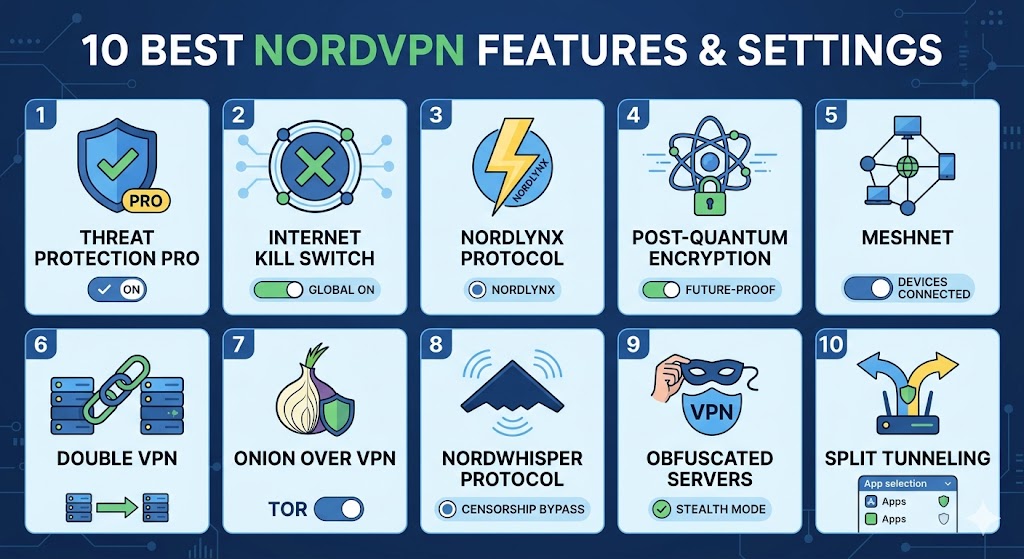 What are the key features of NordVPN?
