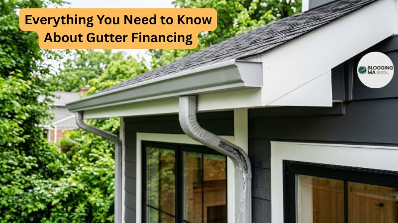 Seamless aluminum gutters being installed on a suburban home — gutter financing guide